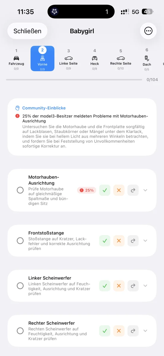 Pickup-Checkliste